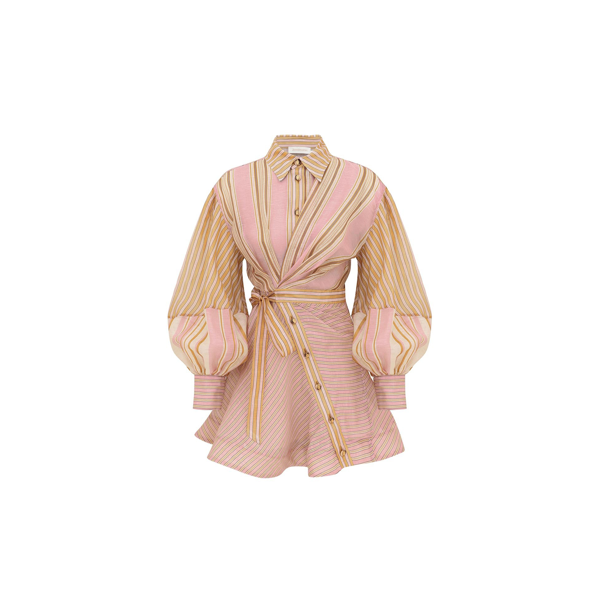 ZIMMERMANN ALCHEMY STRIPED MINI DRESS 8821DS262